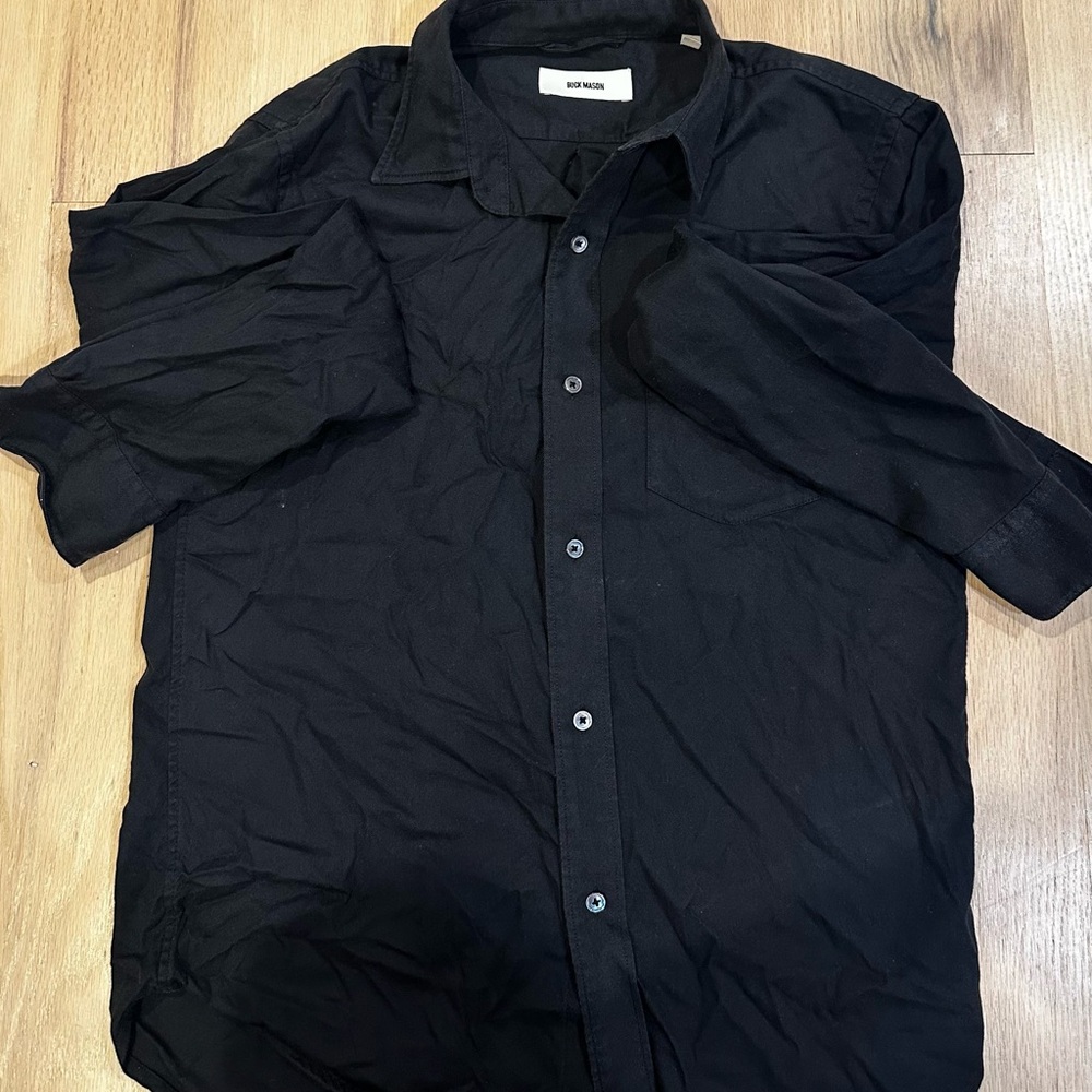 Buck Mason Black Casual Button Down Shirt